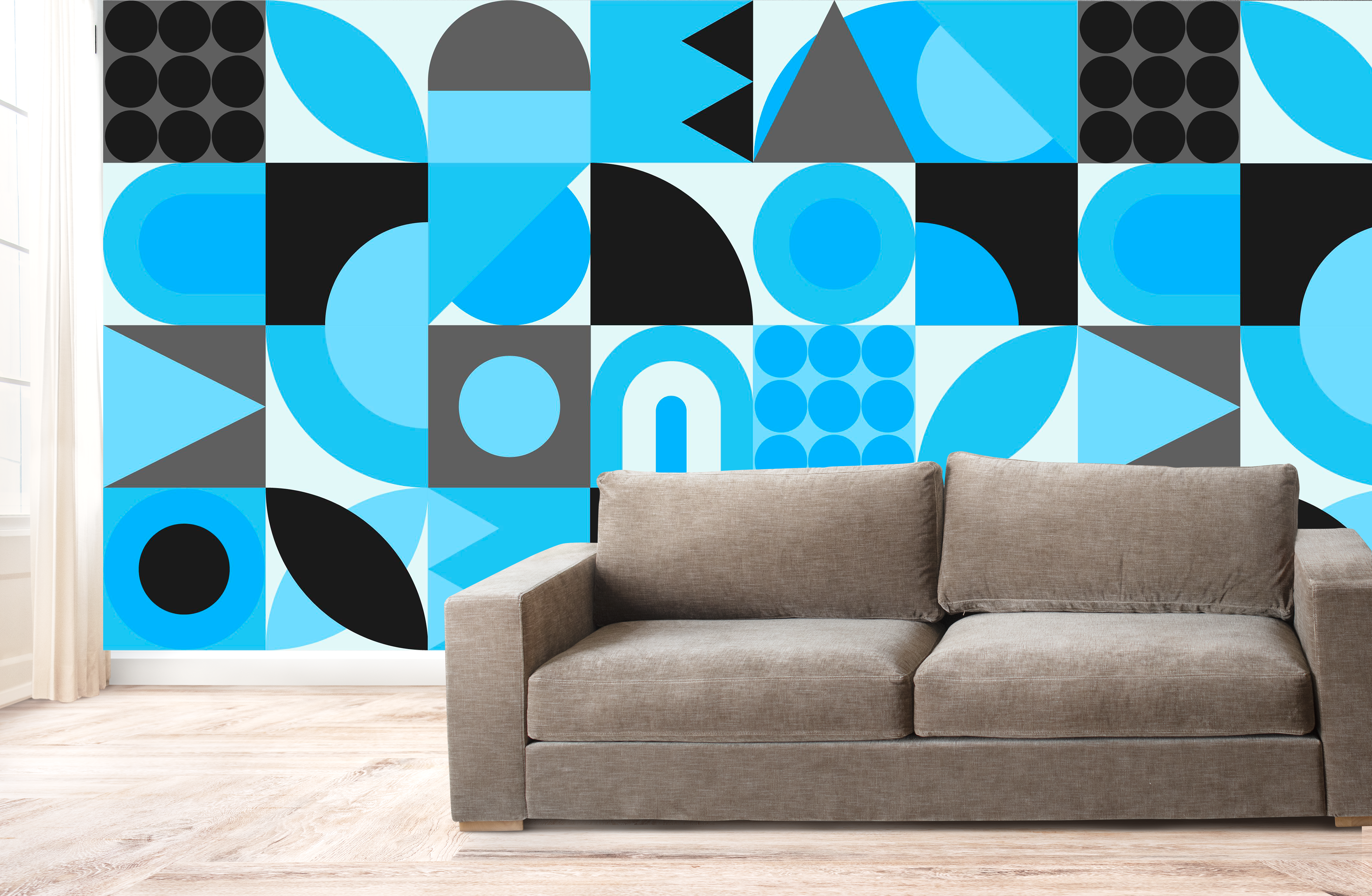 Tapete Bauhaus Blau